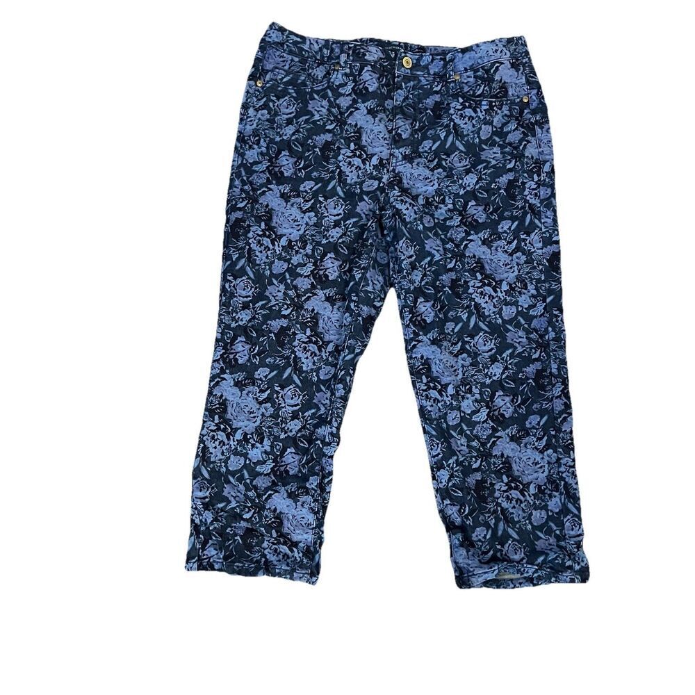 Isaac Mizrahi Jeans Pants‎ 12 Floral Cropped Artsy